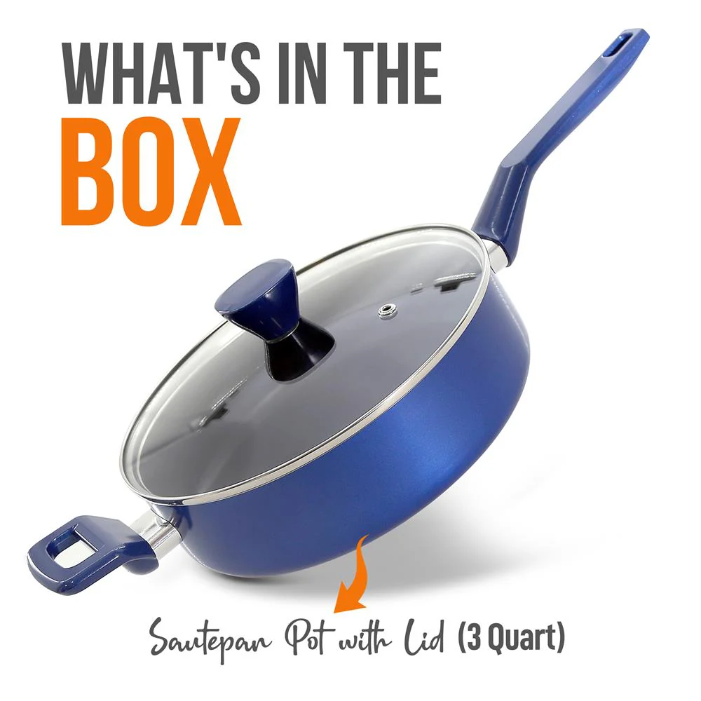 Sautepan Pot With Lid - Non-Stick High-Qualified Kitchen Cookware With See-Through Tempered Glass Lids, 3 Qt. (Works With Model: Nccwa13Bu) - Image 7