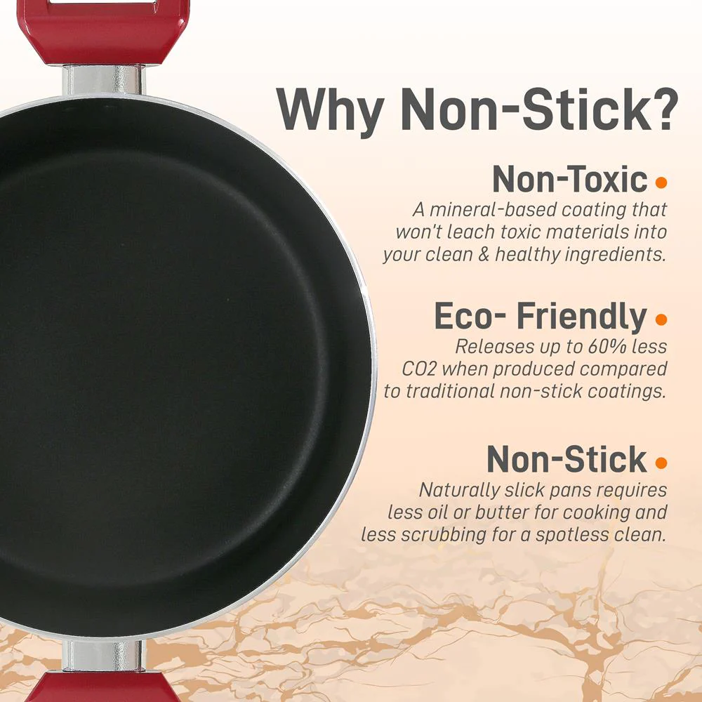 Non-Stick Casserole With Lid - High-Qualified Kitchen Cookware With See-Through Tempered Glass Lids, 5 Quart (Works With Model: Nccwa13Rd) - Image 3