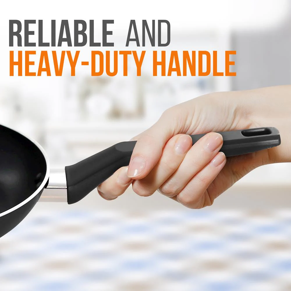 8'' Medium Open Fry Pan - Non-Stick High-Qualified Kitchen Cookware With Black Inside And Black Outside (Works With Model: Nccwa13) - Image 4