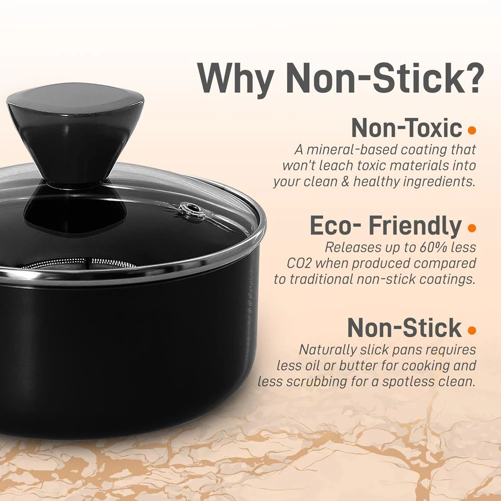Saucepan Pot With Lid - Non-Stick High-Qualified Kitchen Cookware With See-Through Tempered Glass Lids, 1 Qt. (Works With Model: Nccwa13) - Image 3