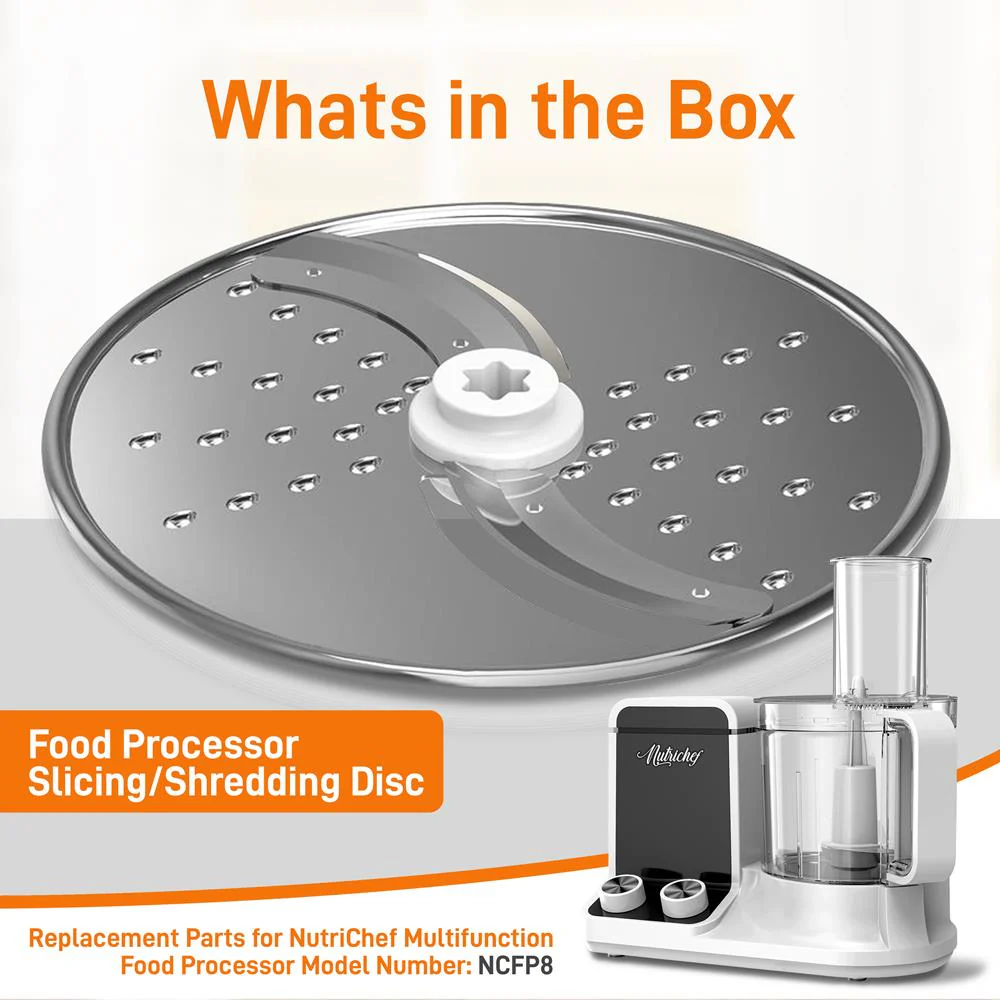 Food Processor Slicing/Shredding Disc - Replacement Parts For Nutrichef Multifunction Food Processor Model Number: Ncfp8 - Image 7