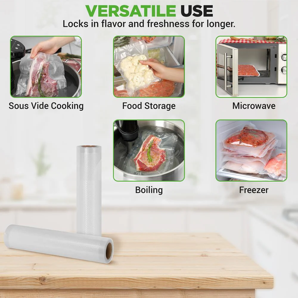 Vacuum Sealer Bags 20ft Multi-Layered Reusable Food-Grade Clear Rolls - Image 3