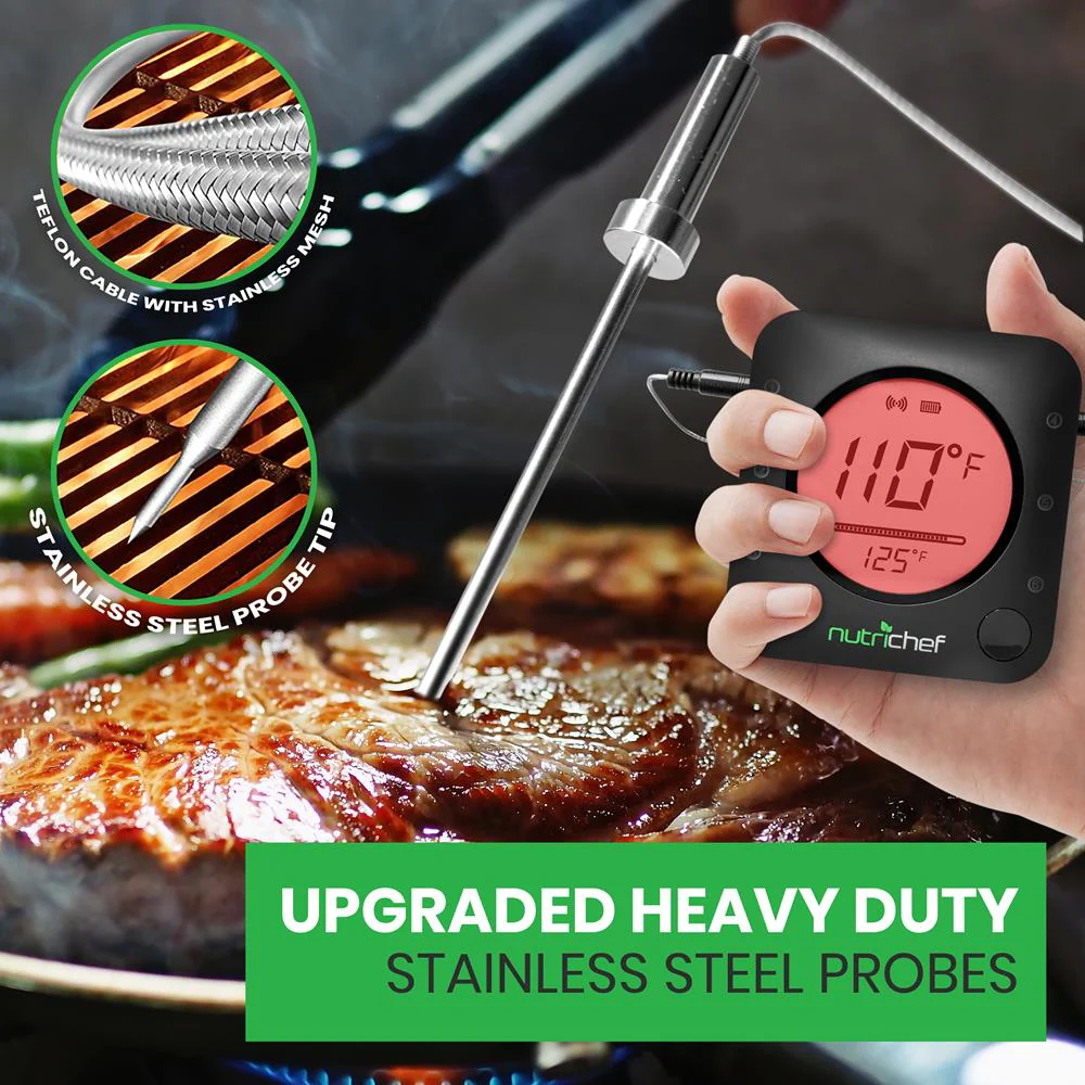 Smart Bluetooth Bbq Grill Thermometer - Digital Display, Wireless Remote Alert Ios Android Phone - Image 8