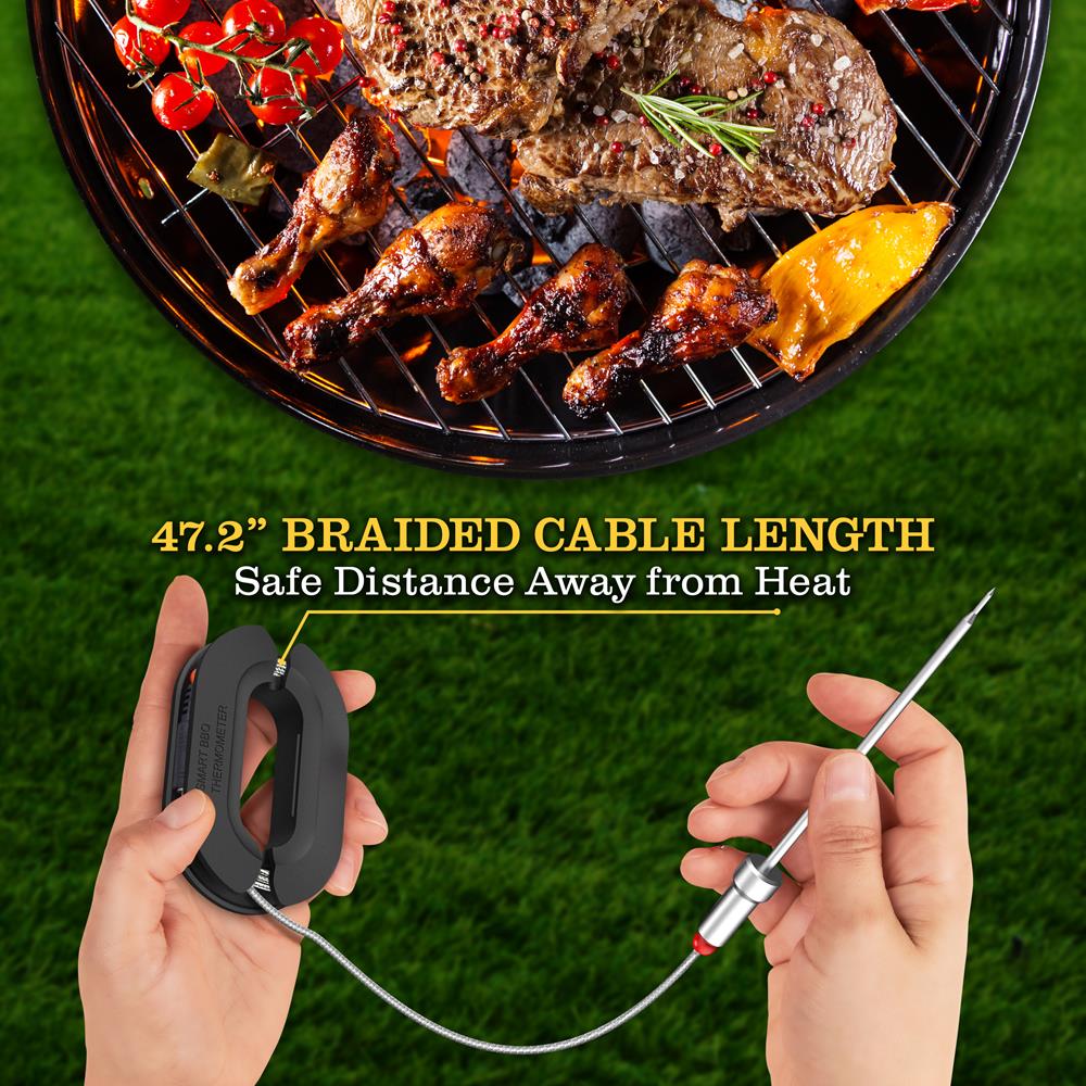 Bluetooth Meat Thermometer, 6 Probes, 400 Ft Range, LCD Display - Image 5