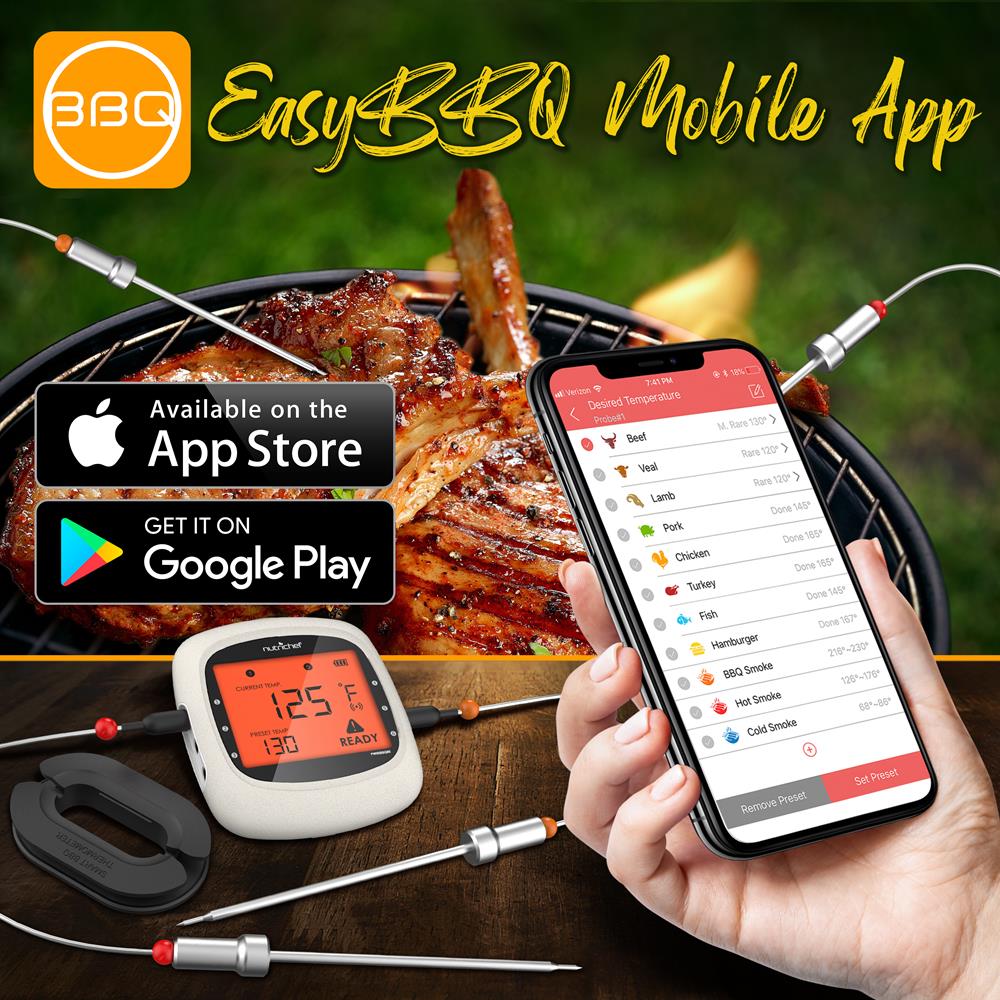 Bluetooth Meat Thermometer, 6 Probes, 400 Ft Range, LCD Display - Image 6
