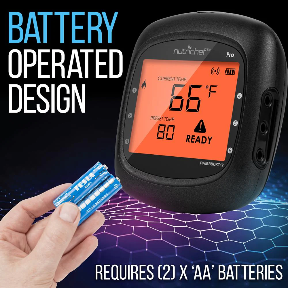 Bluetooth BBQ Thermometer, Accurate Temp Probes, LCD Display, Stainless Steel - Image 9