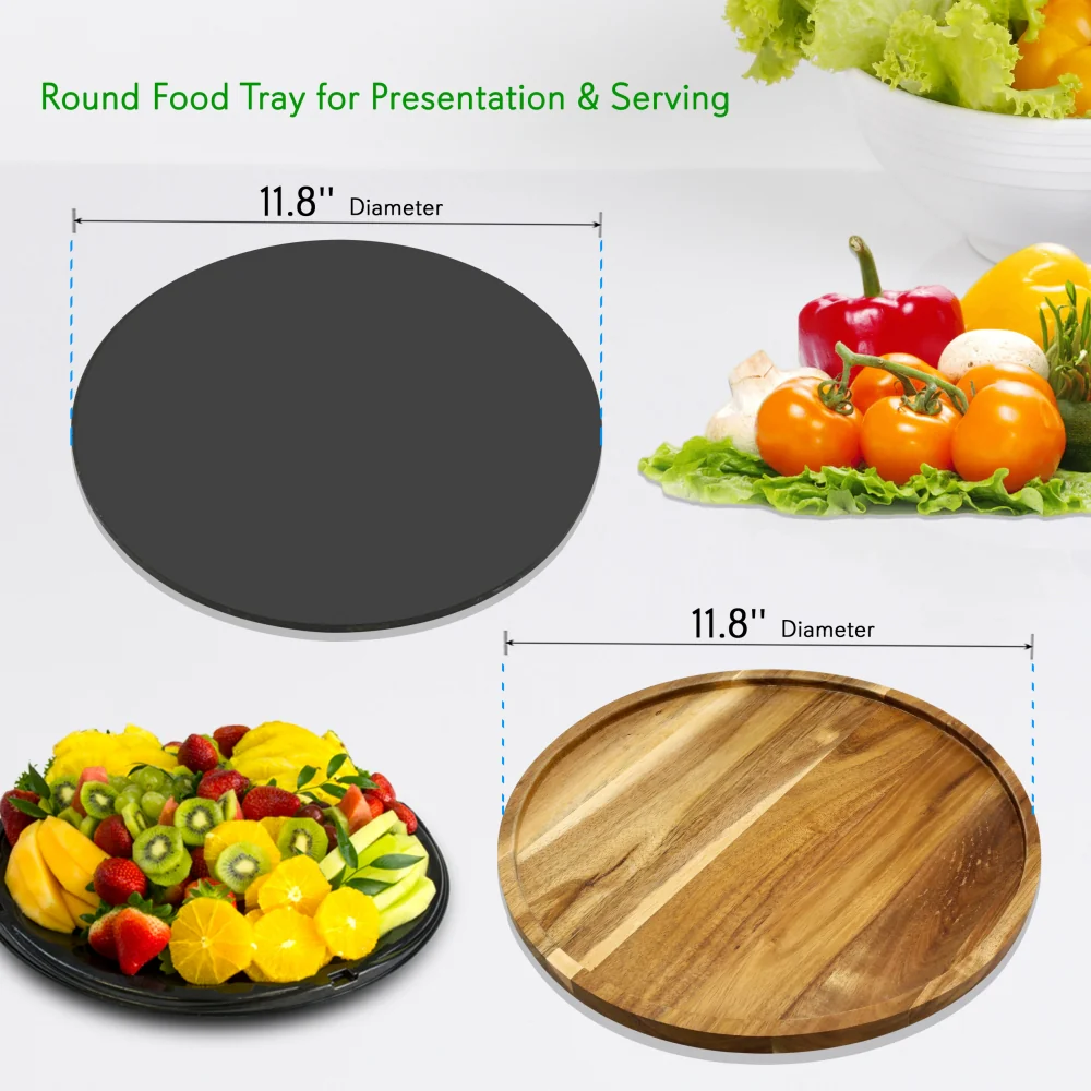 Lazy Susan Cheese Board Tray - Rotating Food Presentation Serving Platter Set - Image 2