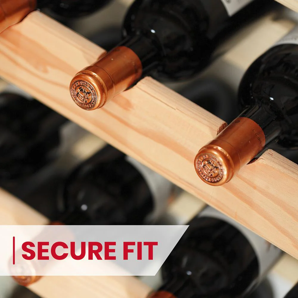Stackable Wine Rack 36-Bottle Capacity Bamboo Modular Display Shelf - Image 4